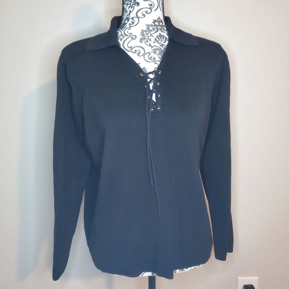 St johns bay 1x womens black sweater